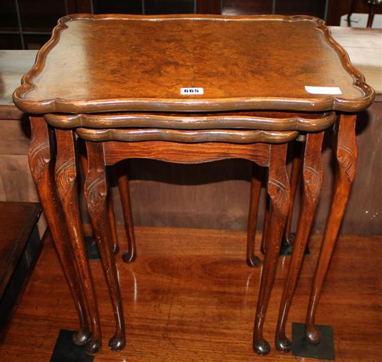 Walnut nest of tables